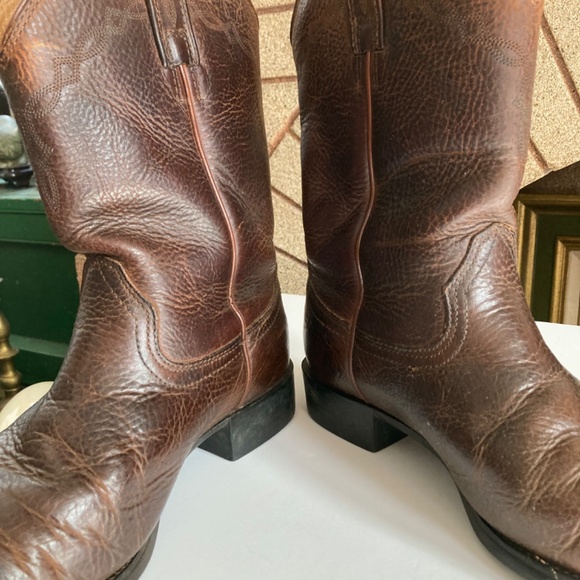 Ariat Brown Leather Roper Boots Men’s 9 main image 12